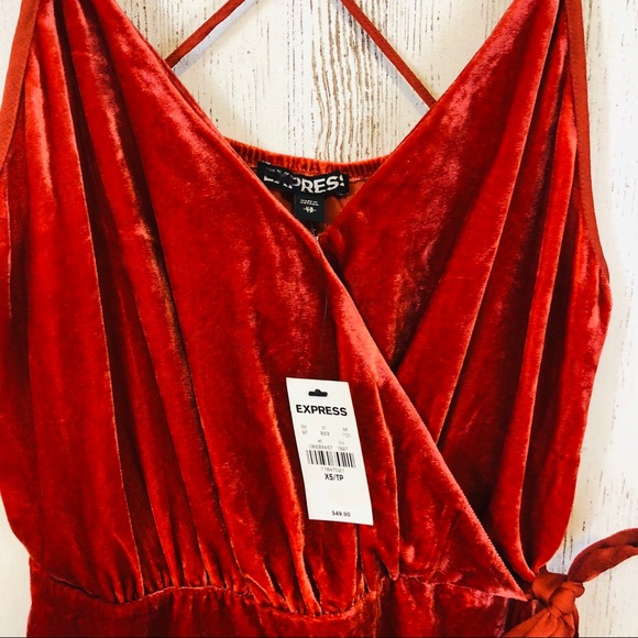 New With Tags Express Orange Velvet Wrap Cami. - Picture 7 of 8